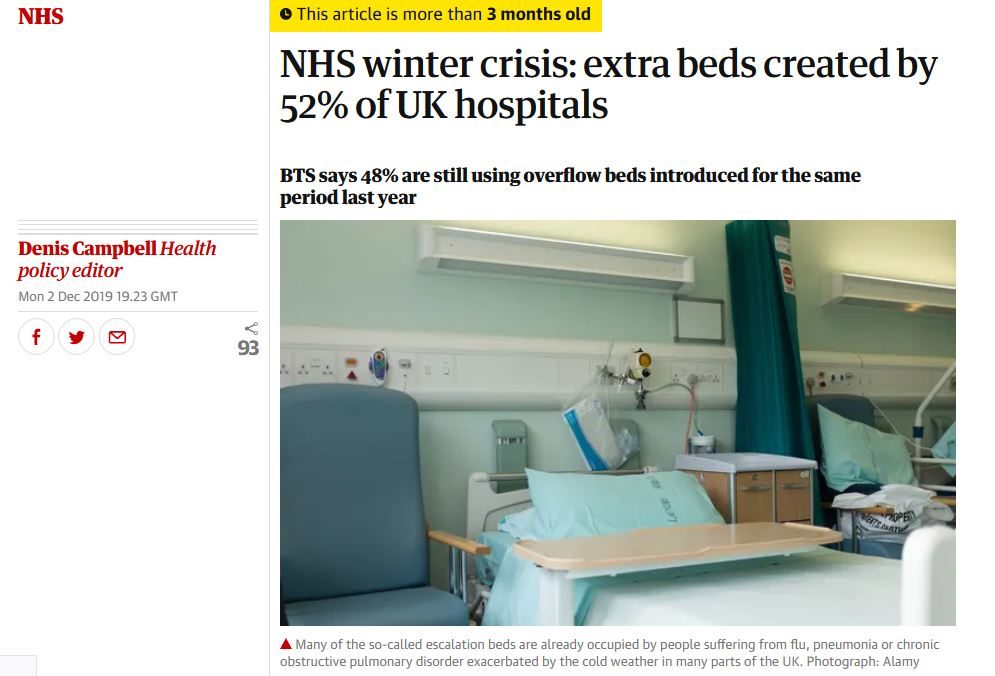 Guardian NHS flu hospitals
