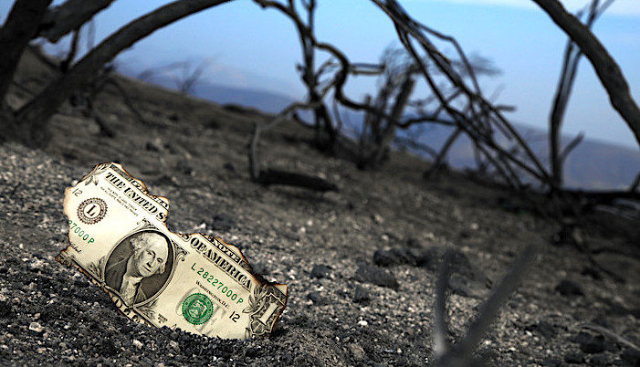 Click to enlarge burnt dollar