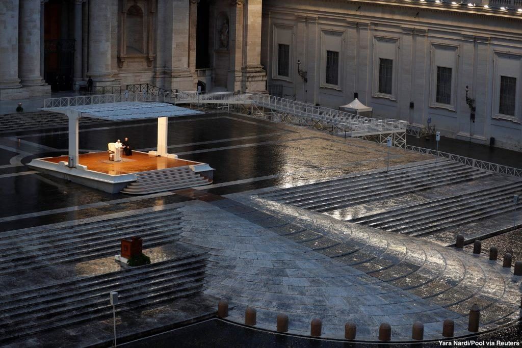 Click to enlarge pope vatican peter's square coronavirus