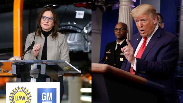 GM CEO Mary Barra and President Donald Trump