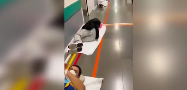 Click to enlarge Madrid hospital people floor