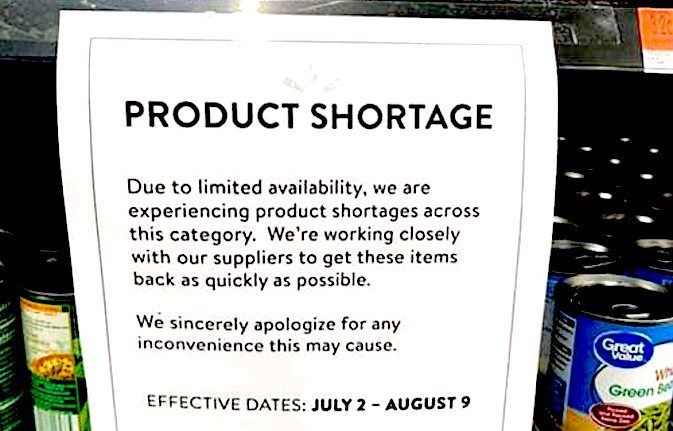 Food shortage sign