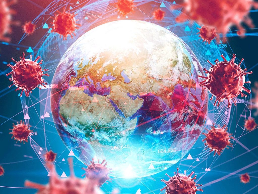 Coronavirus globe graphic