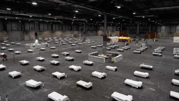 Click to enlarge beds in convention center