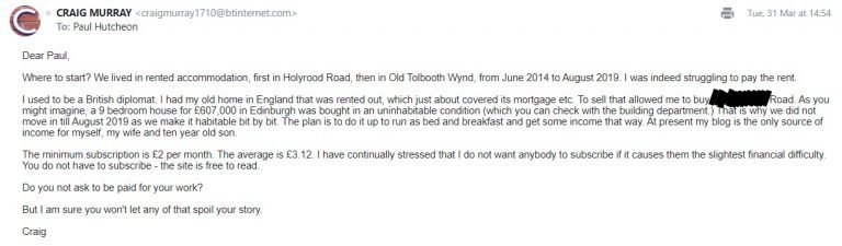 Click to enlarge craig murray reply letter daily record