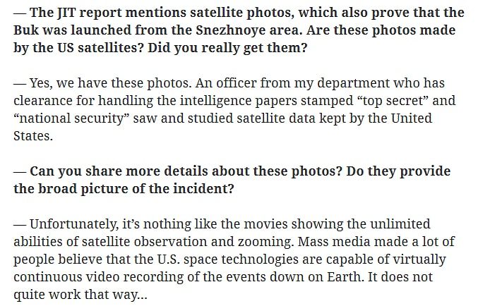 Click to enlarge russian article MH17