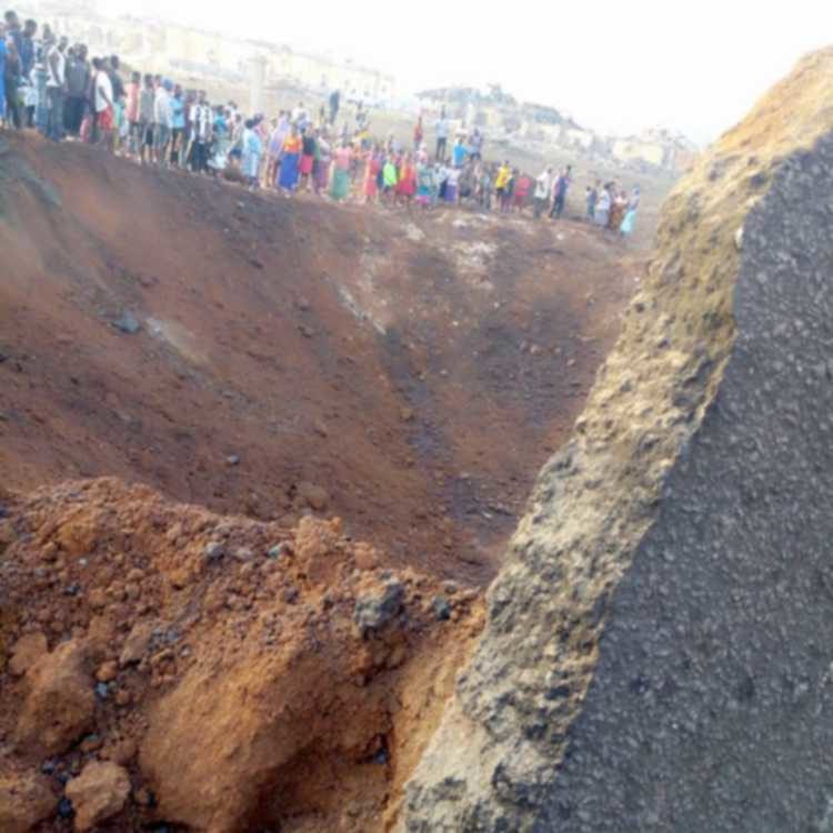 The crater left by a meteor impact in Akure, Nigeria