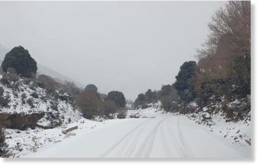 snow greece
