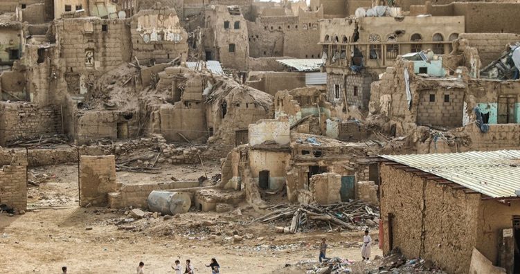 destruction in Yemen