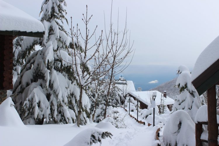 Click to enlarge Snow in Agios Pavlos (Saint Paul) village in Naoussa, Central Macedonia.