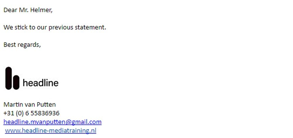 helmer email van patten MH17
