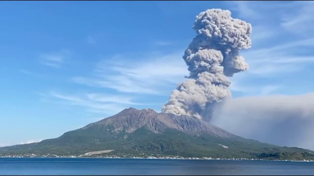 Sakurajima volcano erupts