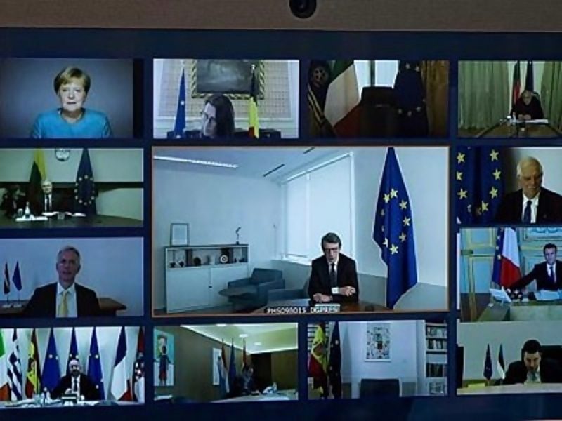 Click to enlarge video conference world leaders