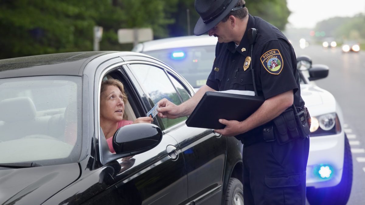 cop giving ticket