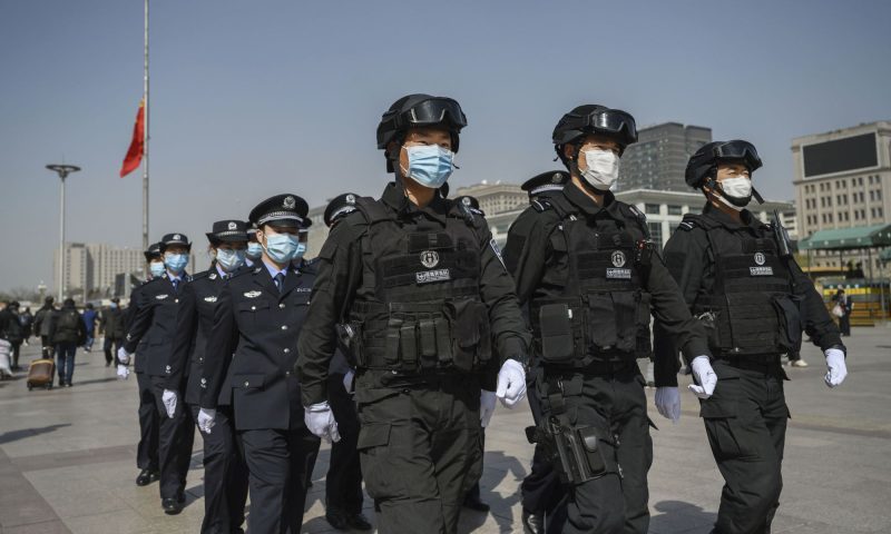 china police masks march