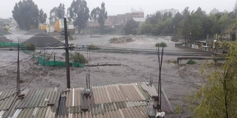Floods in Quito, Ecuador, April 2020.
