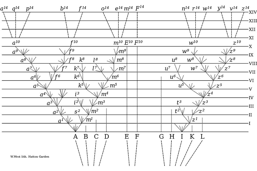 Click to enlarge darwin diagram origin of species illustration
