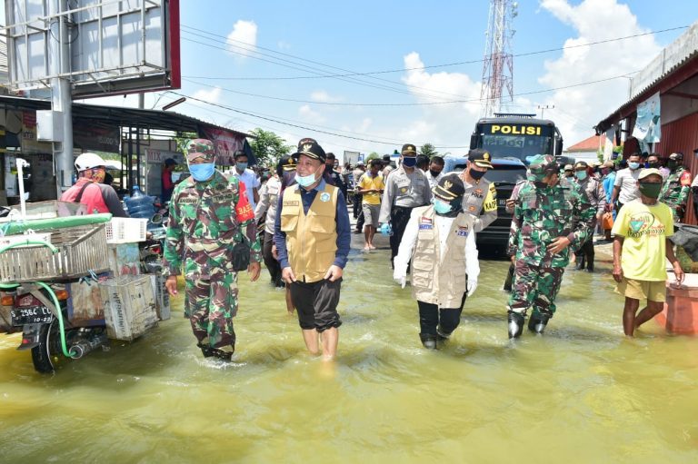 Floods in Lamongan, East Java, Indonesia, April 2020.