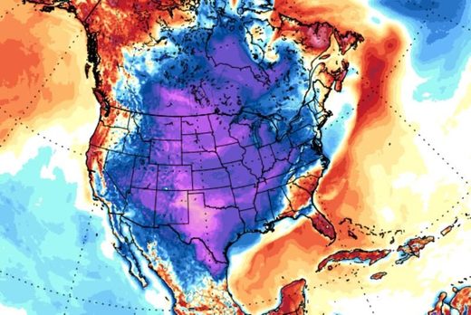 Record cold in North America