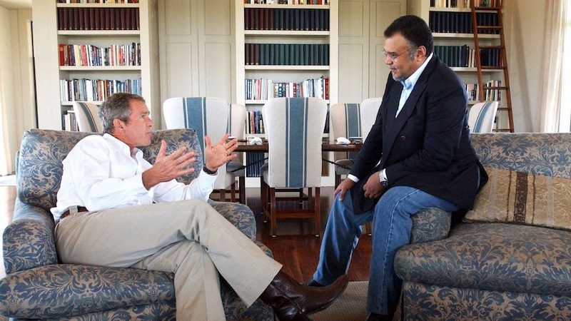 Click to enlarge President George W. Bush and Prince Bandar bin Sultan