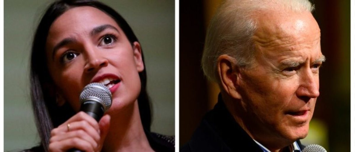 Click to enlarge Alexandria Ocasio-Cortez, Joe Biden