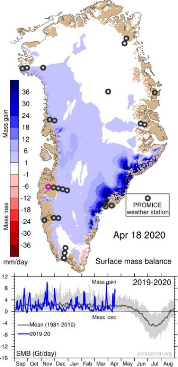 Click to enlarge Greenland ice and snow