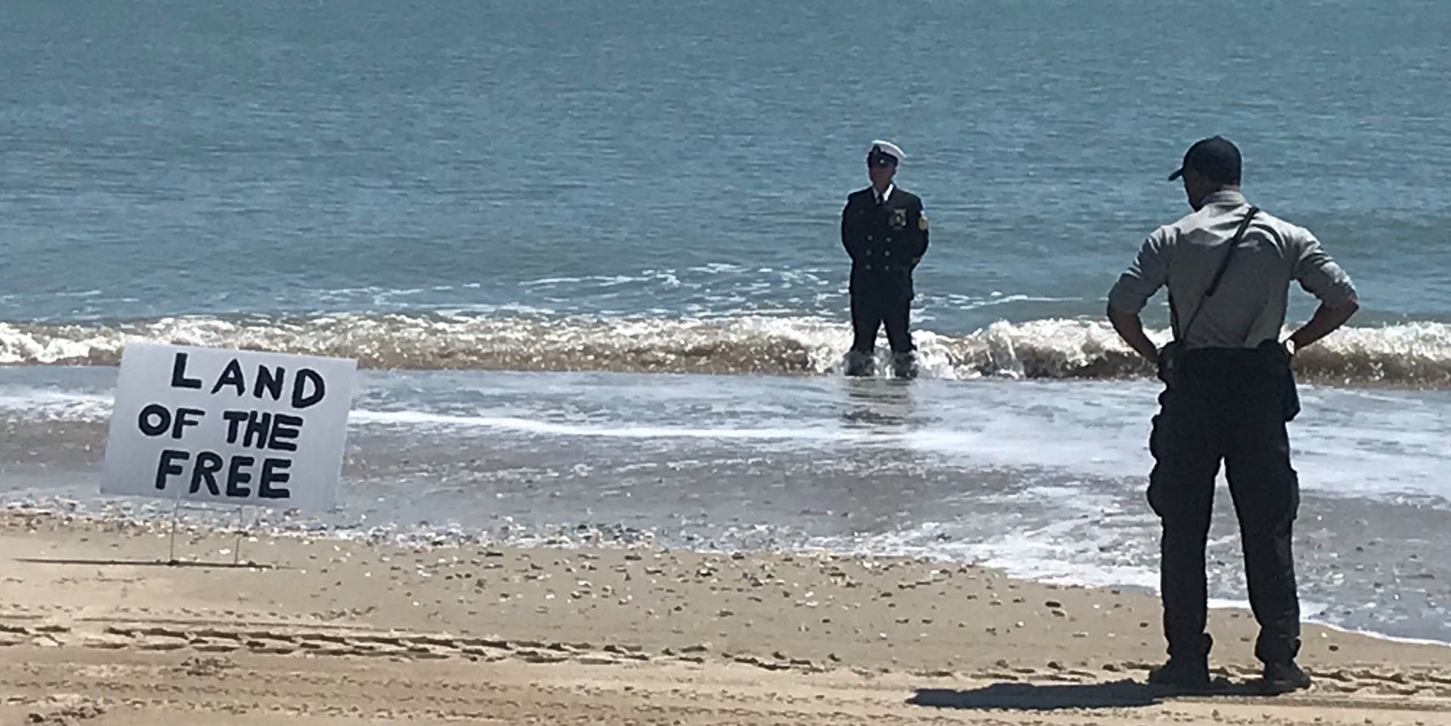 Land of Free NC beach protest