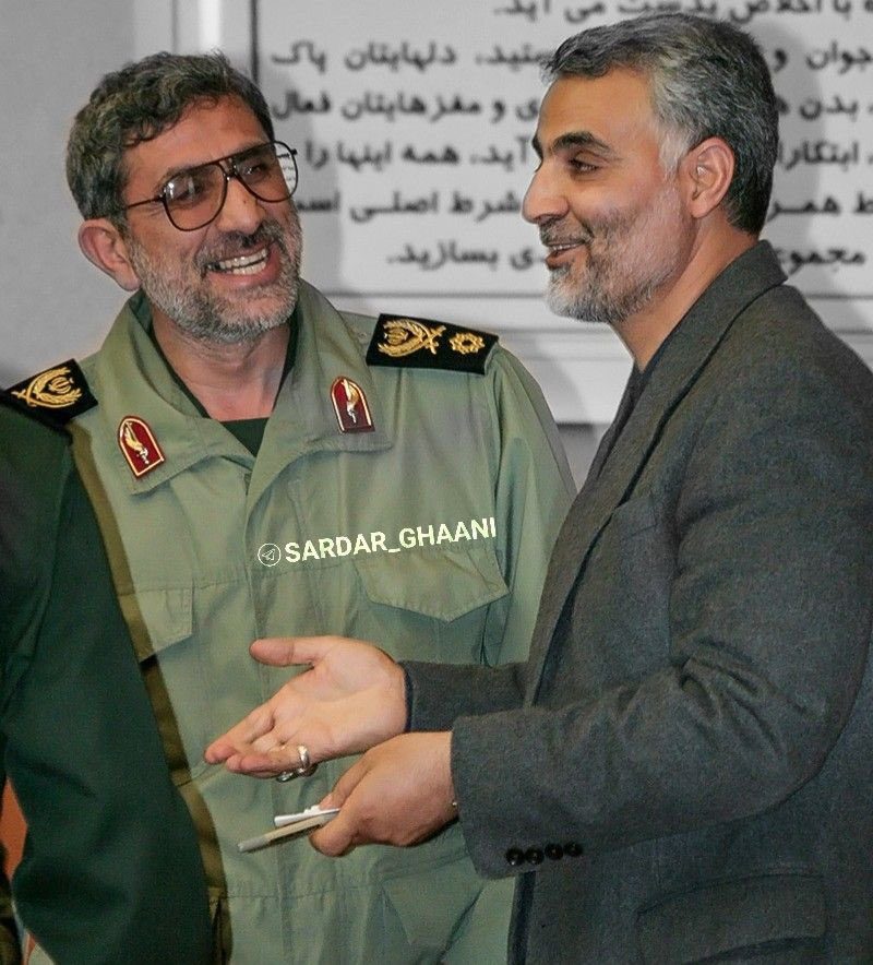 The two IRGC-Quds Brigade commanders Qassem Soleimani and Ismail Qaani.