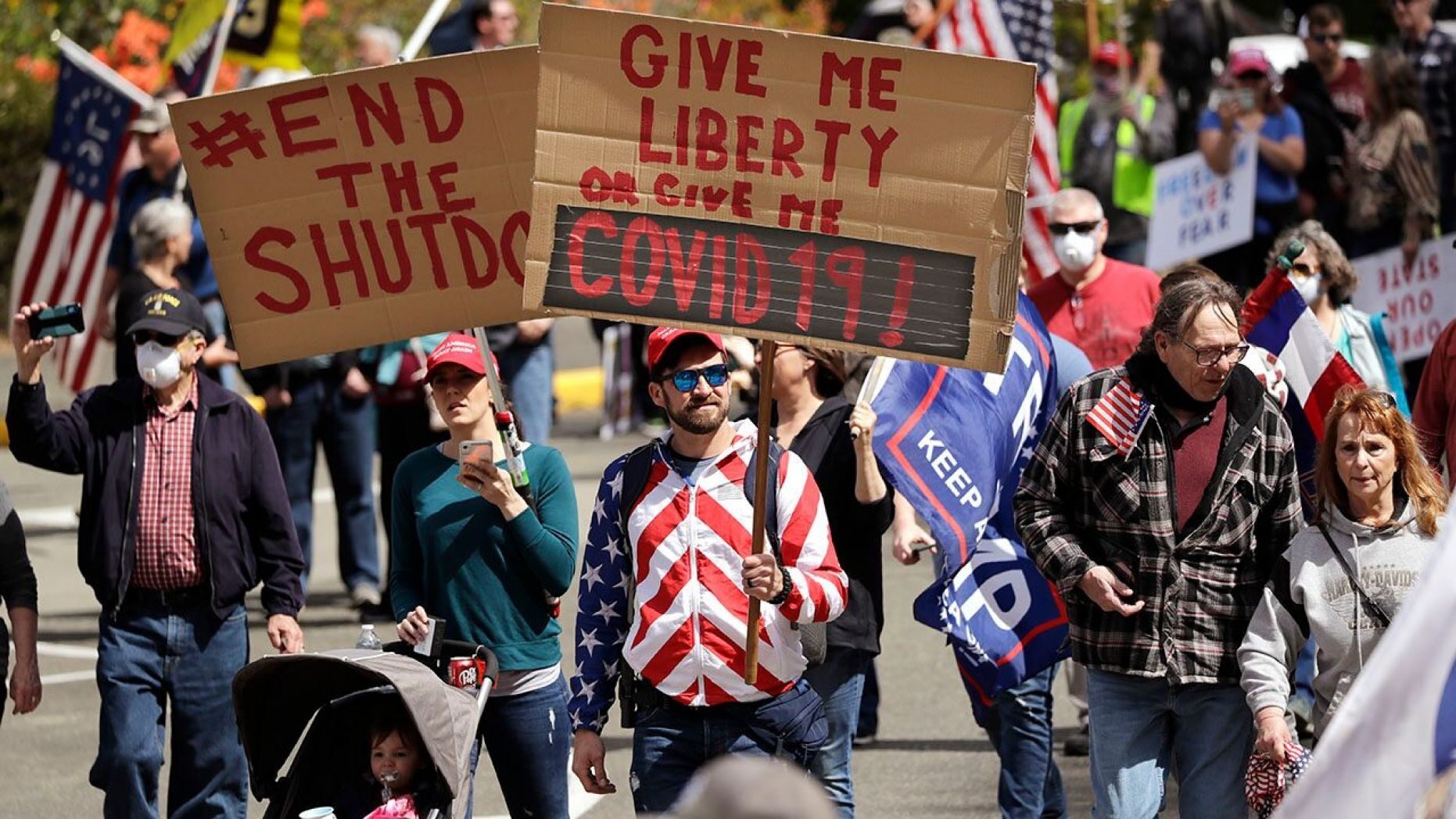 washington protest lockdown covid