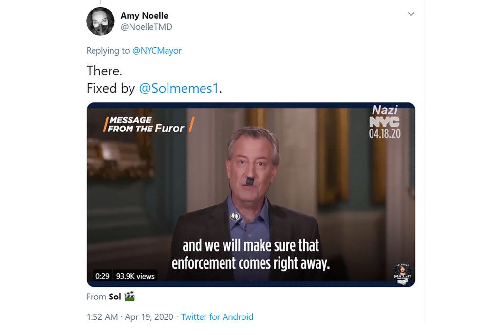 de blasio snitch line