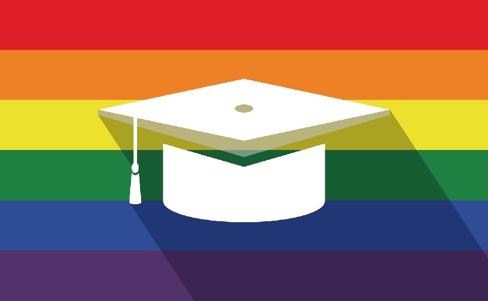 Click to enlarge graduation cap lgbt flag