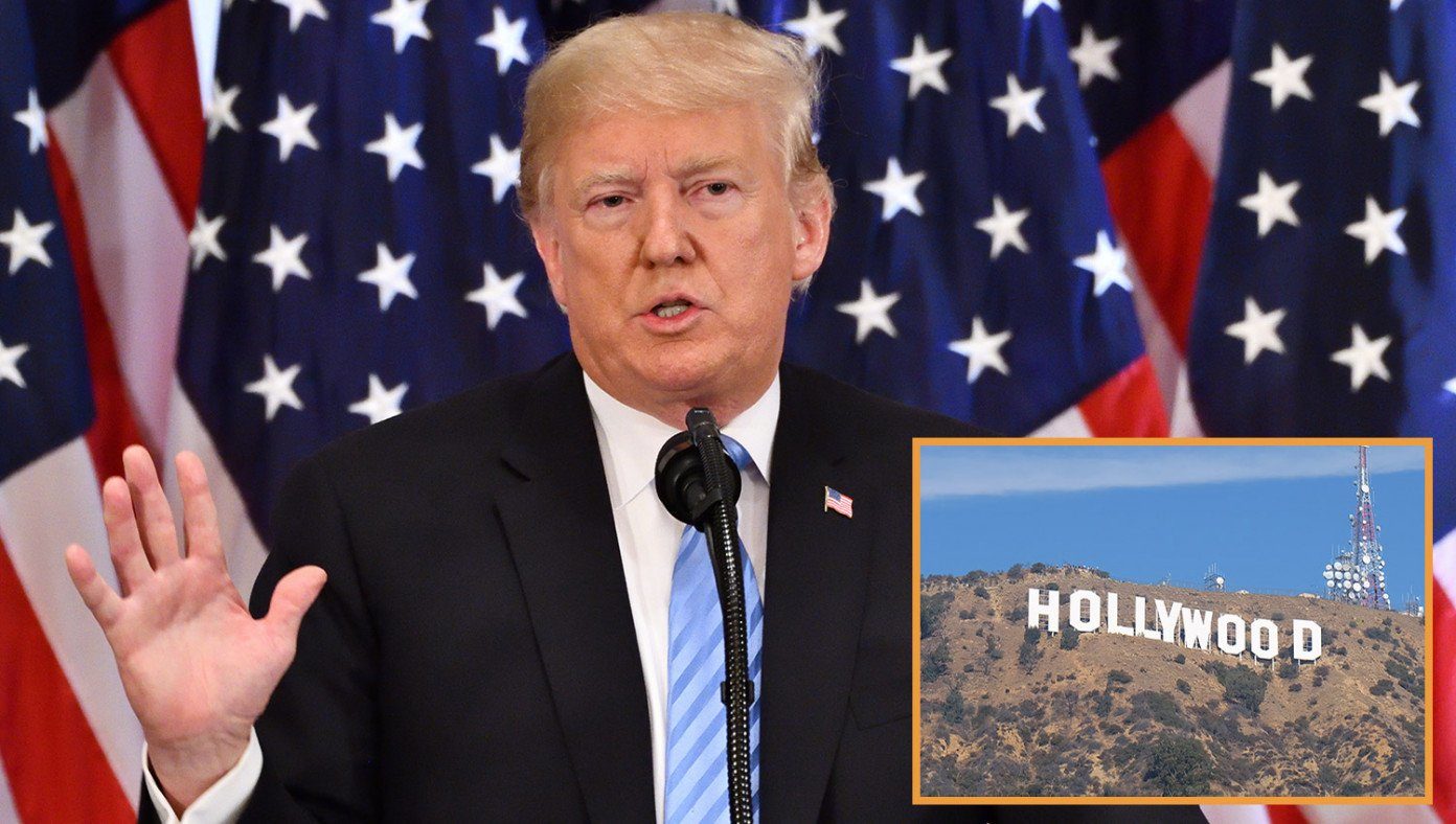 trump hollywood sign