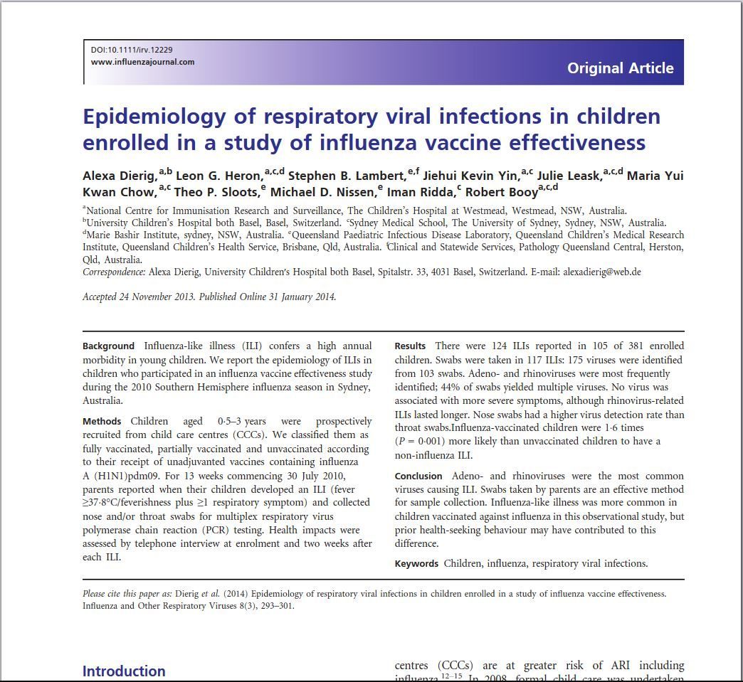 respiratory infection from flu shot