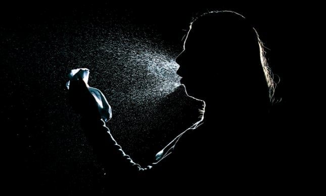 Woman coughing