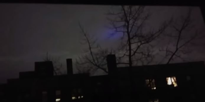 Blue lights over New York