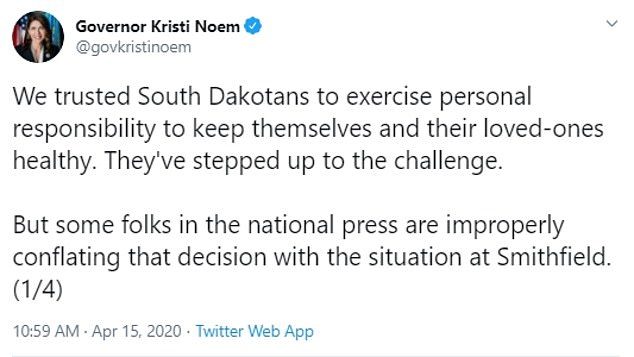 Click to enlarge kristi noem tweet