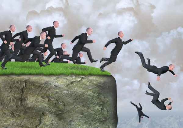 running off cliff