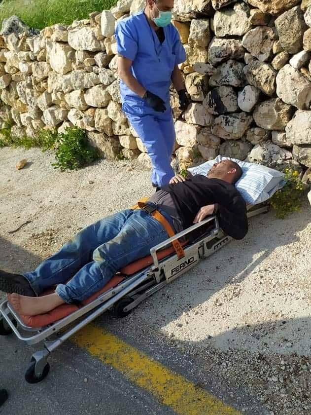 Click to enlarge ‘Issa Qatash being taken for medical treatment. Courtesy of the Qatash family