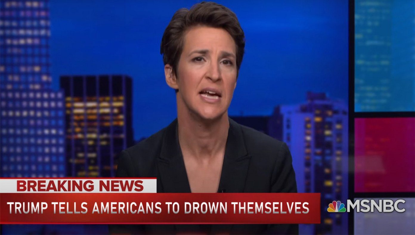 maddow joke trump water