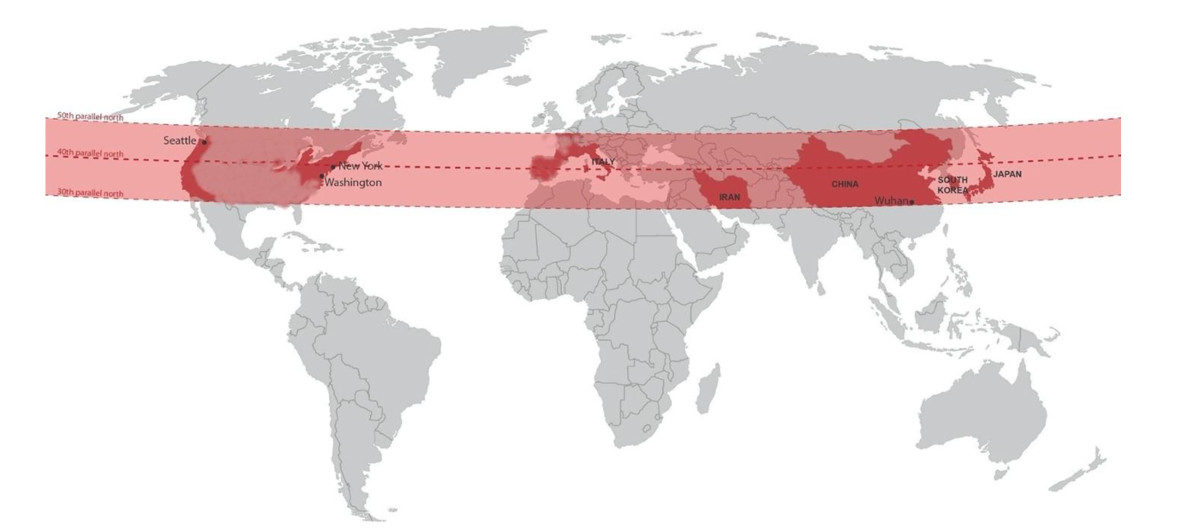Map of Coronavirus spread