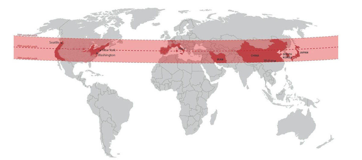 Click to enlarge Map of Coronavirus spread