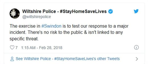 tweet exercise Wiltshire police skripals