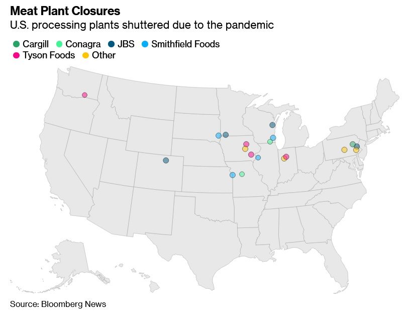 meat plant closures map