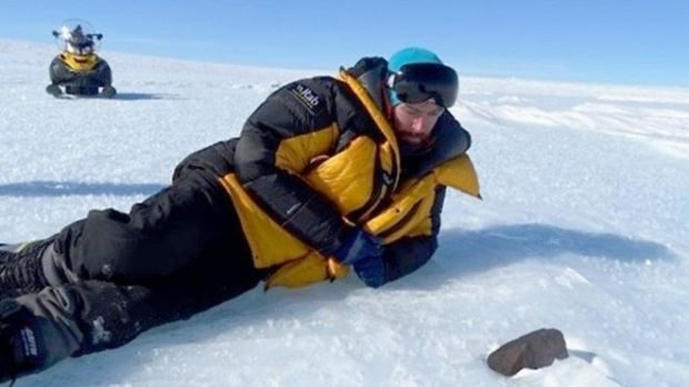Click to enlarge Manchester scientist Romain Tartèse meteorite Antarctica
