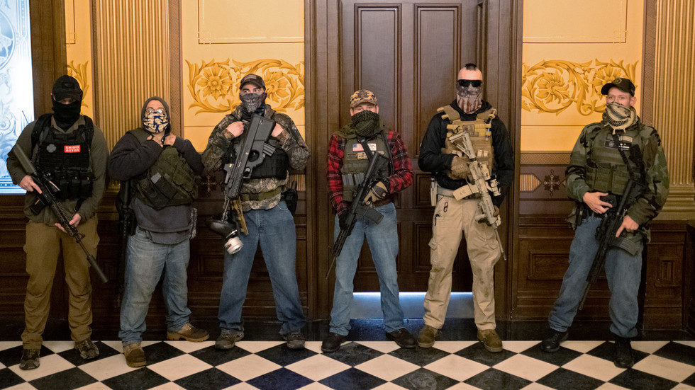 Protesters Michigan capitol building lockdown