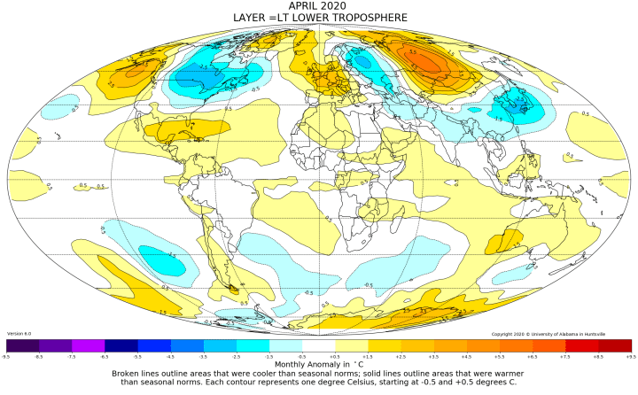 Global Temperature Report: April 2020
