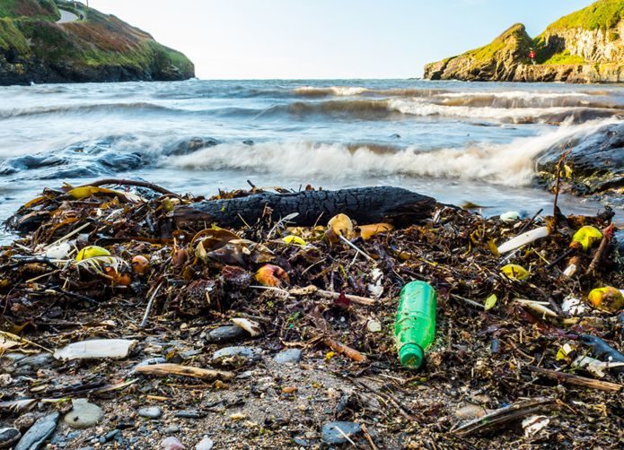 Beach plastic may be a very small fraction of the waste out there