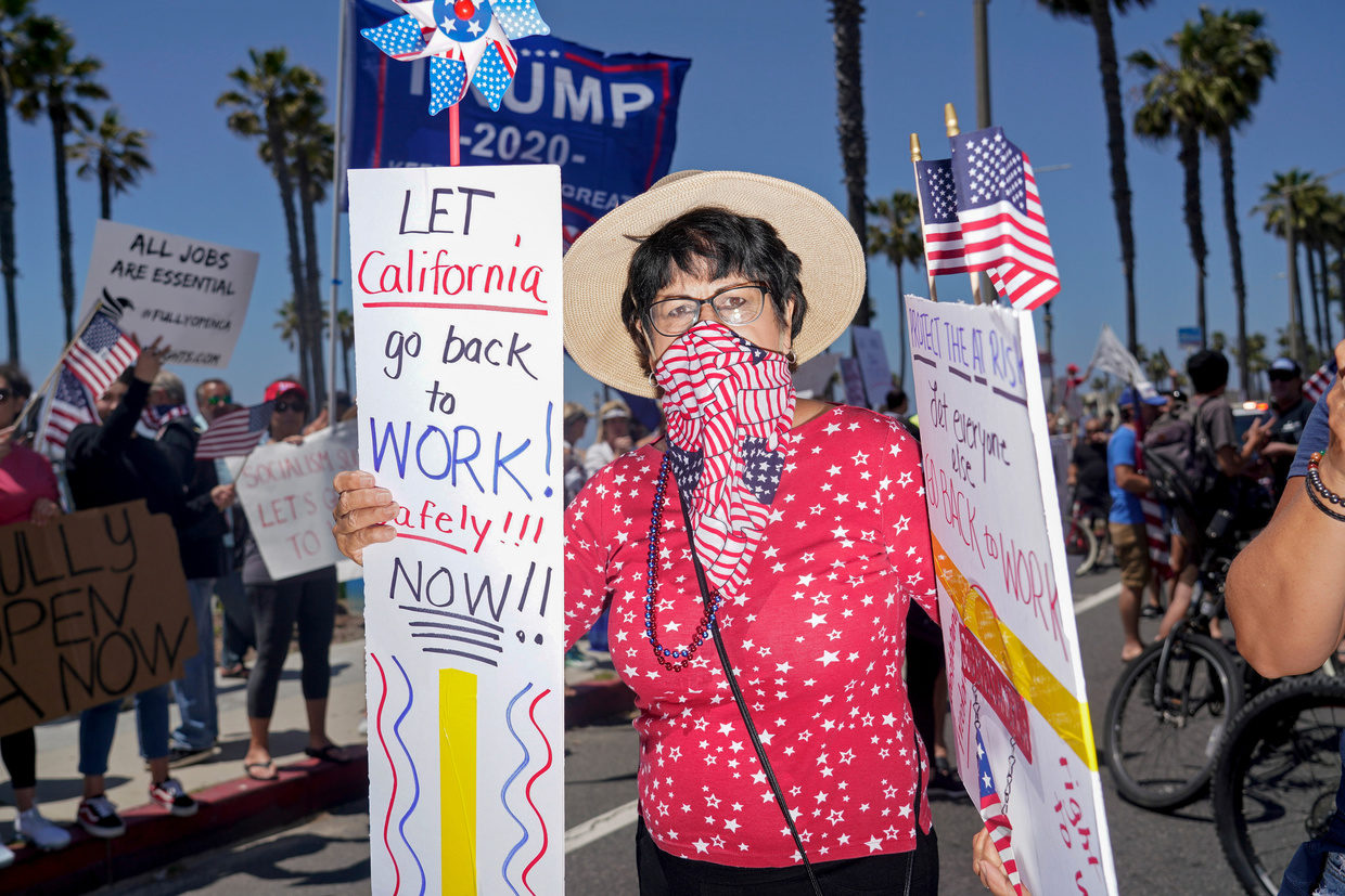 Protesters at Huntington Beach