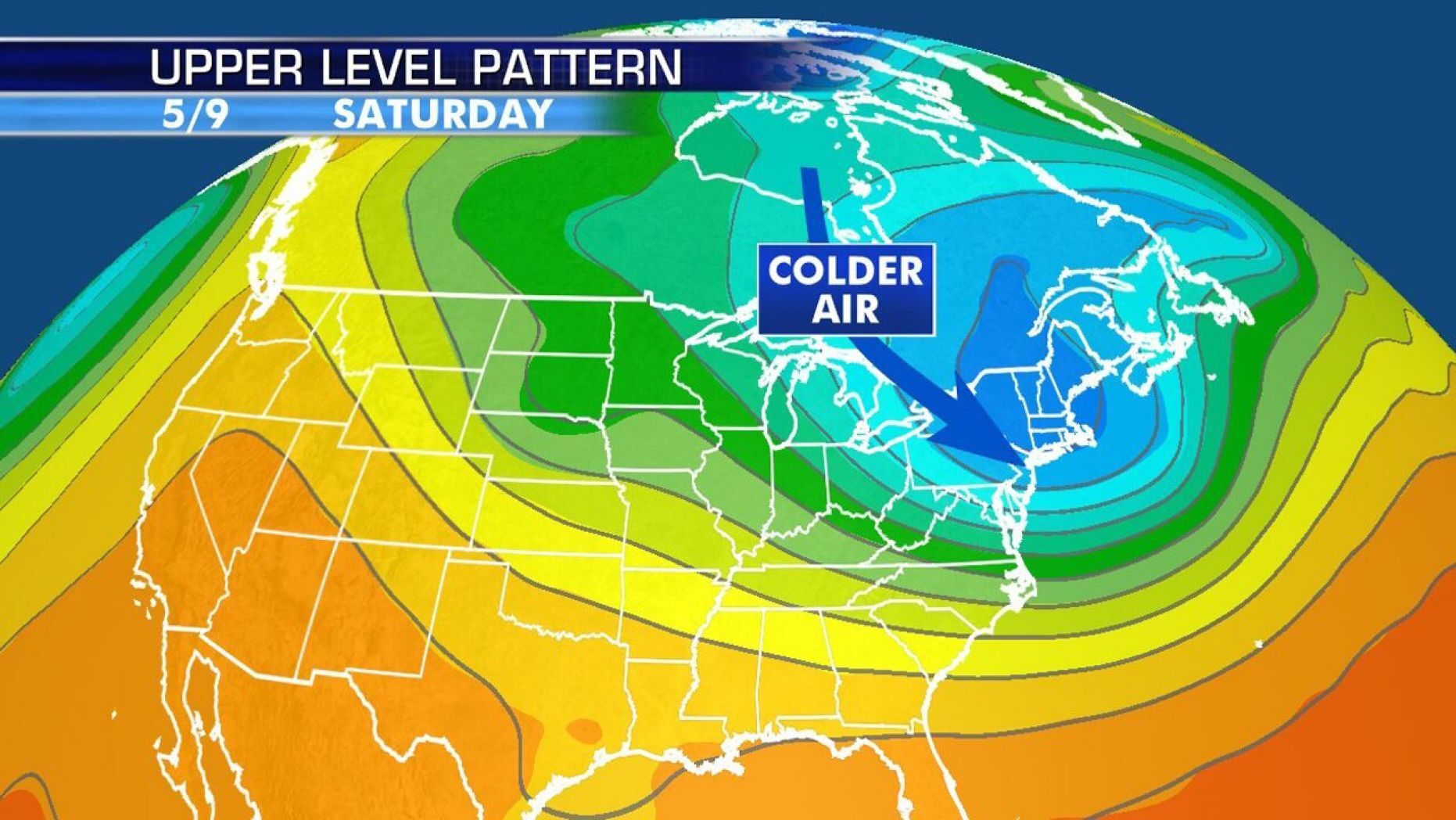 Click to enlarge An Arctic blast is forecast to impact the Northeast for Mother's Day Weekend.