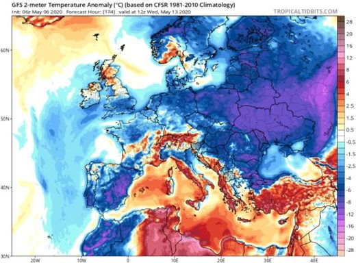 europe temps